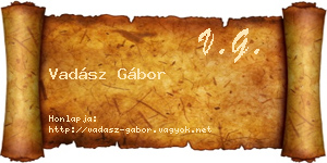 Vadász Gábor névjegykártya